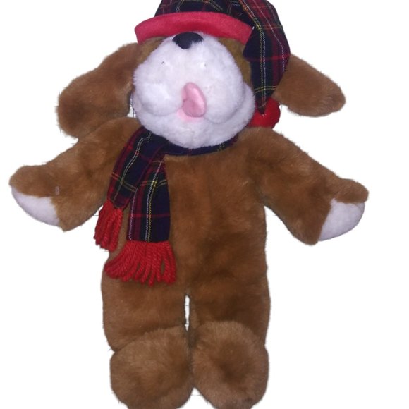 VTG Commonwealth Digby & Dexter Stuffed Dog Tongue Out Holiday Plush Toy 1995 - Picture 3 of 10